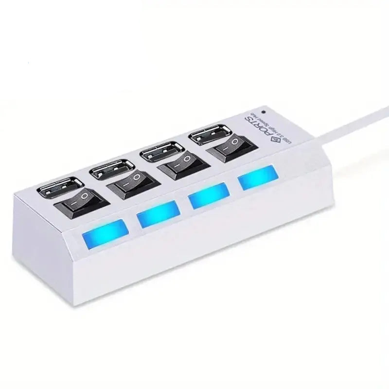 Hub USB 2.0 haute vitesse à 4/7 ports avec adaptateur